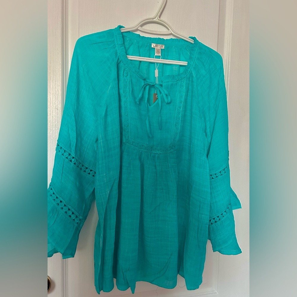 Spense Women's Teal BlouseSize XL